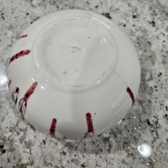 Beautiful Wine Red Drip Glazed Round Ceramic Pottery Bowl Kitchen Decor Holder - Picture 2 of 7
